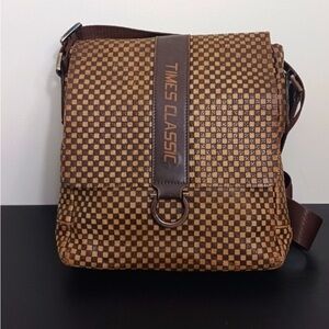 Brown Checkered Men's Bag